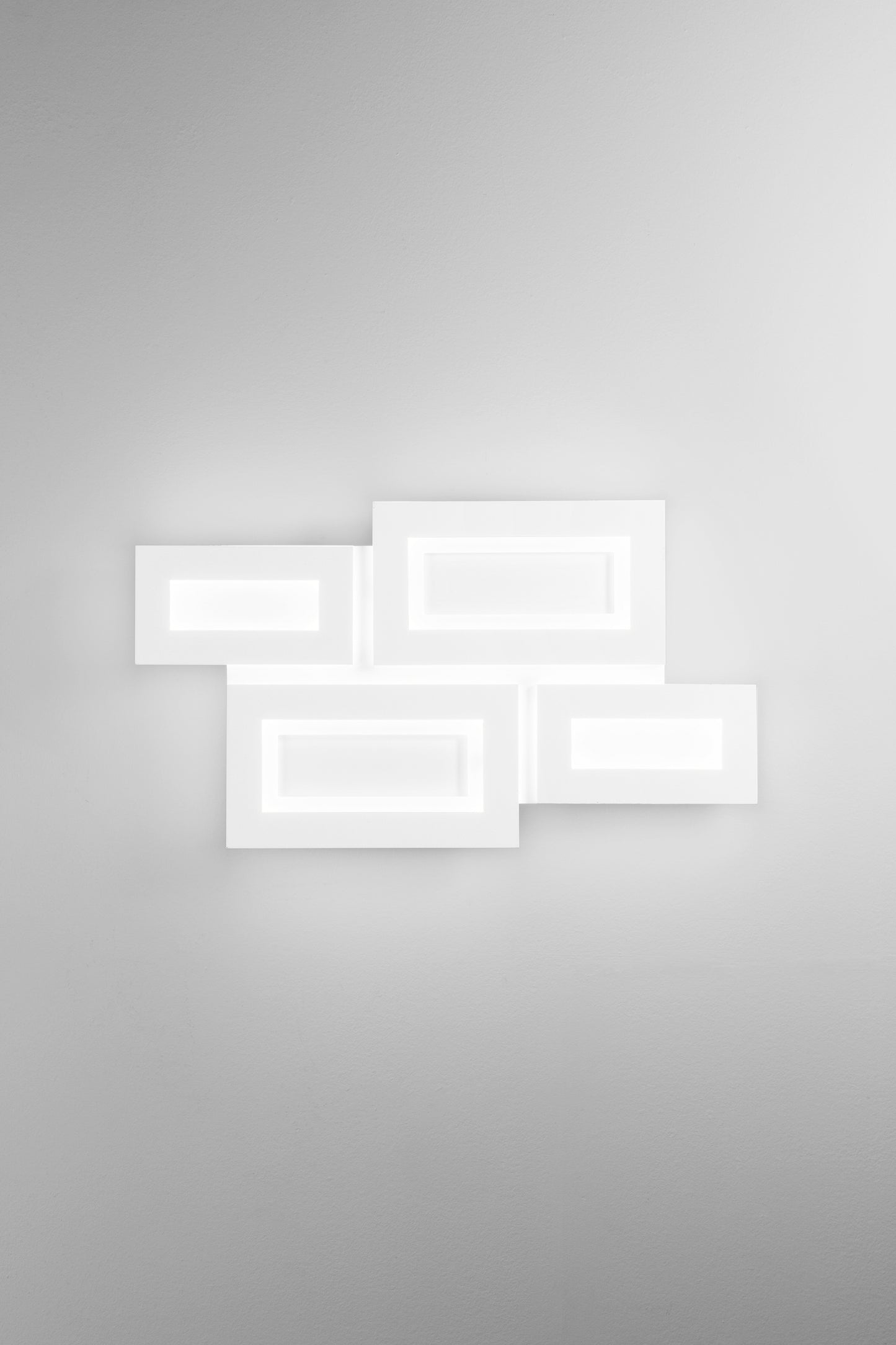 Plafoniera Albers in alluminio bianco, CCT, 50cm X 48cm - composizione