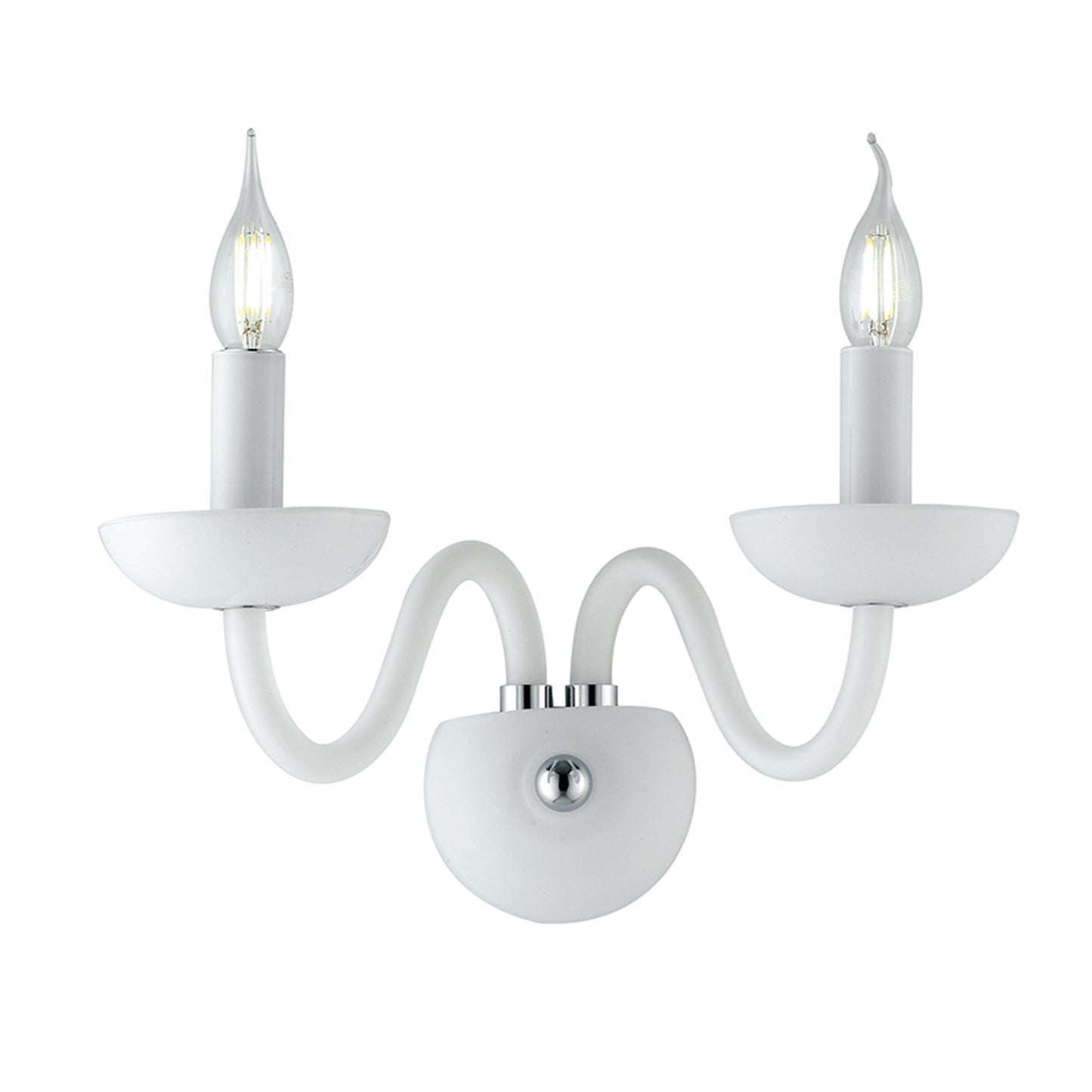 Applique ALFIERE in vetro soffiato bianco a due luci