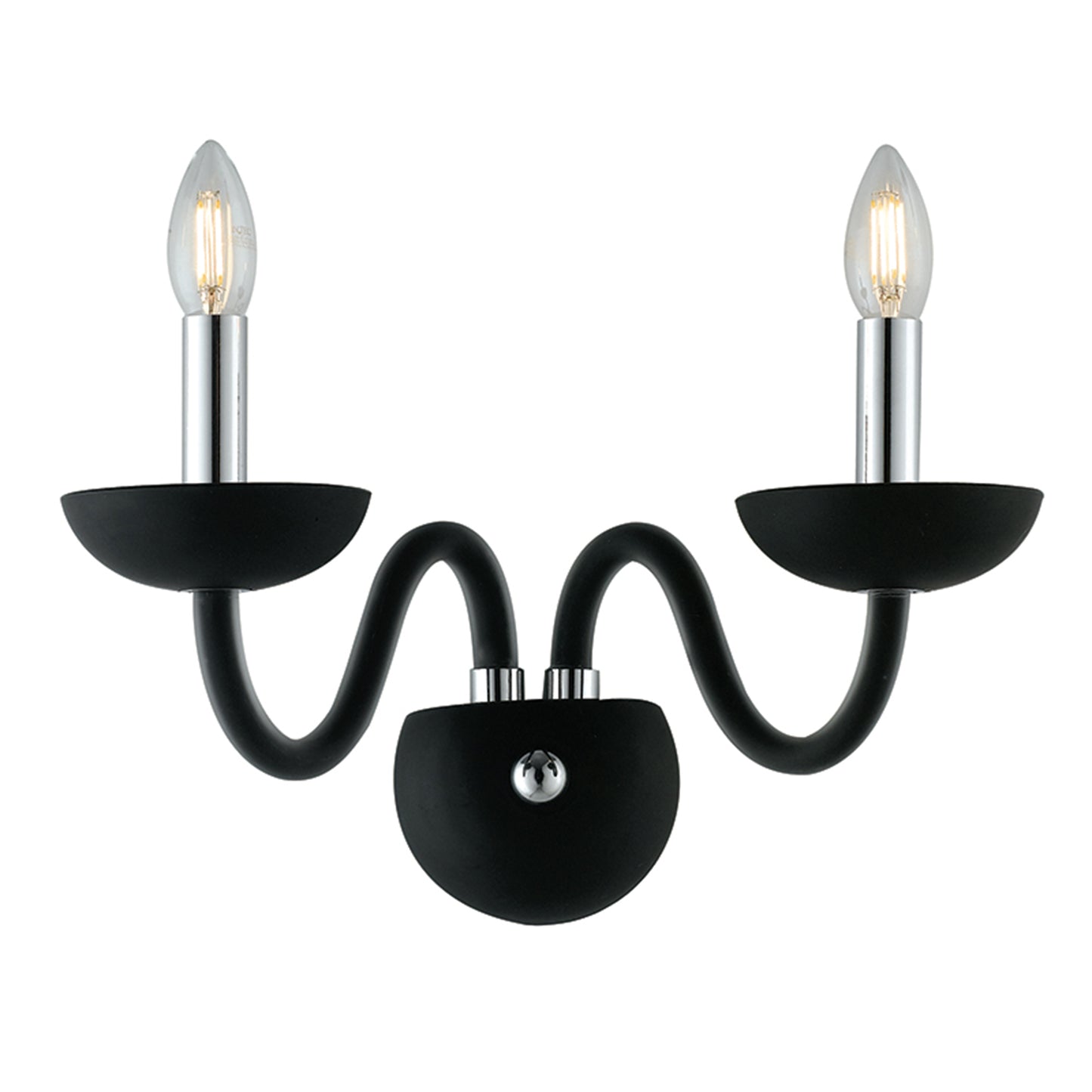 Applique ALFIERE in vetro soffiato nero a due luci