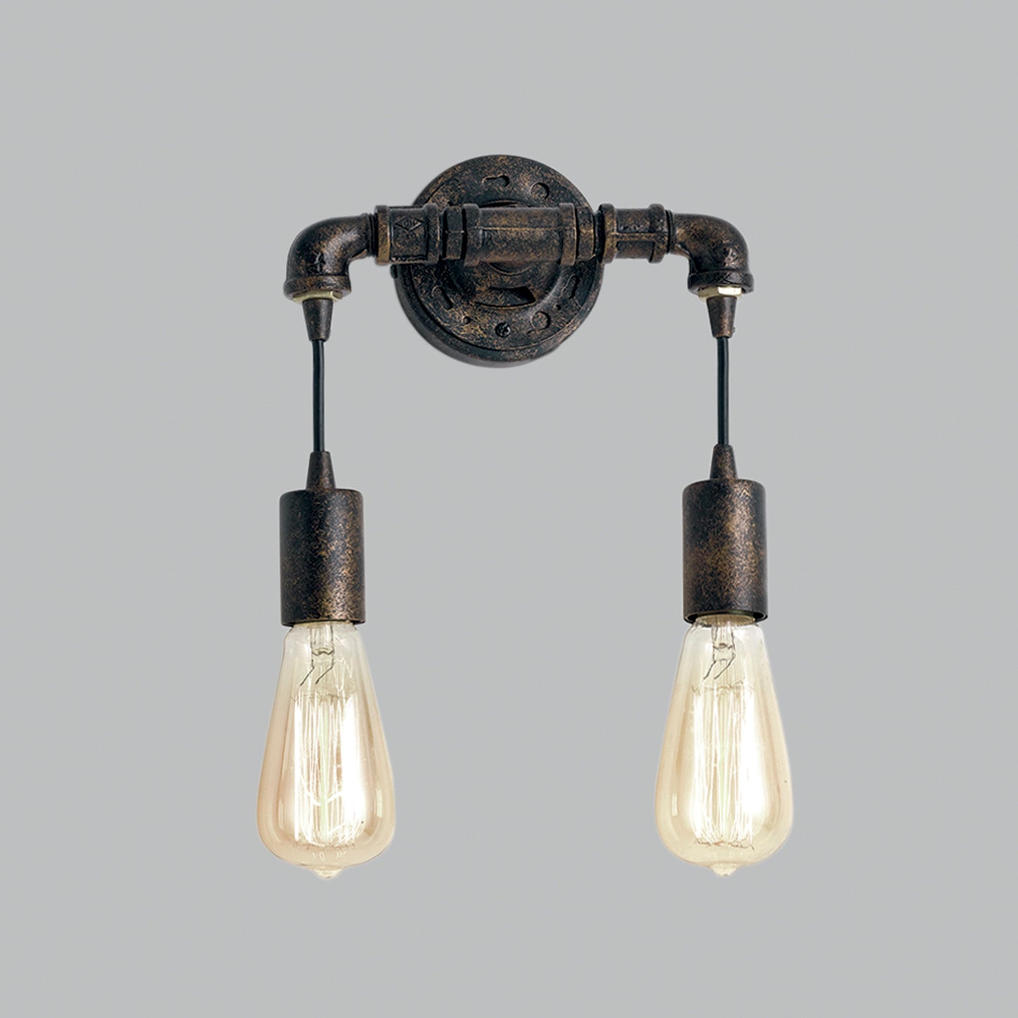 Applique AMARCORD in metallo ruggine invecchiato con due punti luce