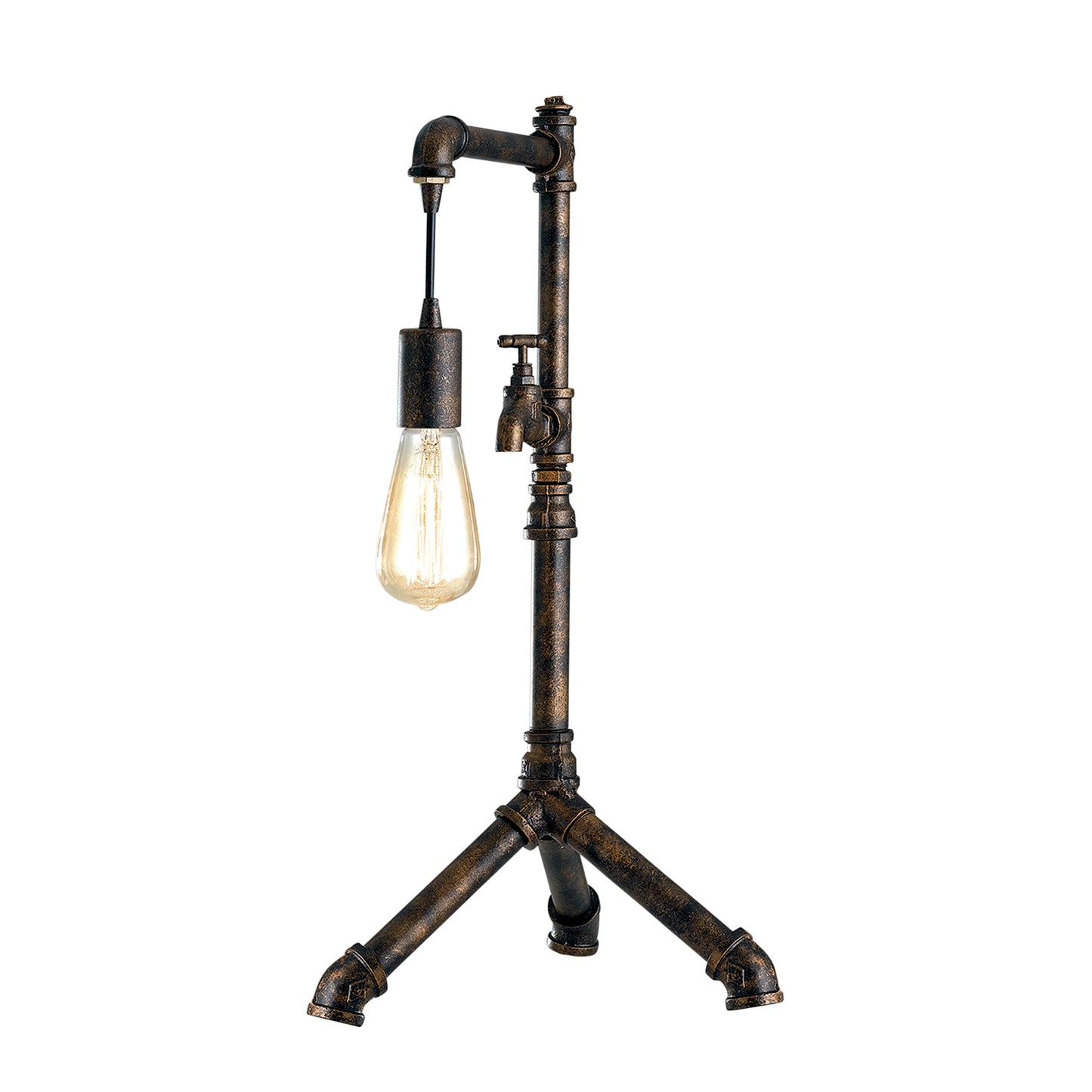 Lampada da tavolo AMARCORD in metallo ruggine invecchiato