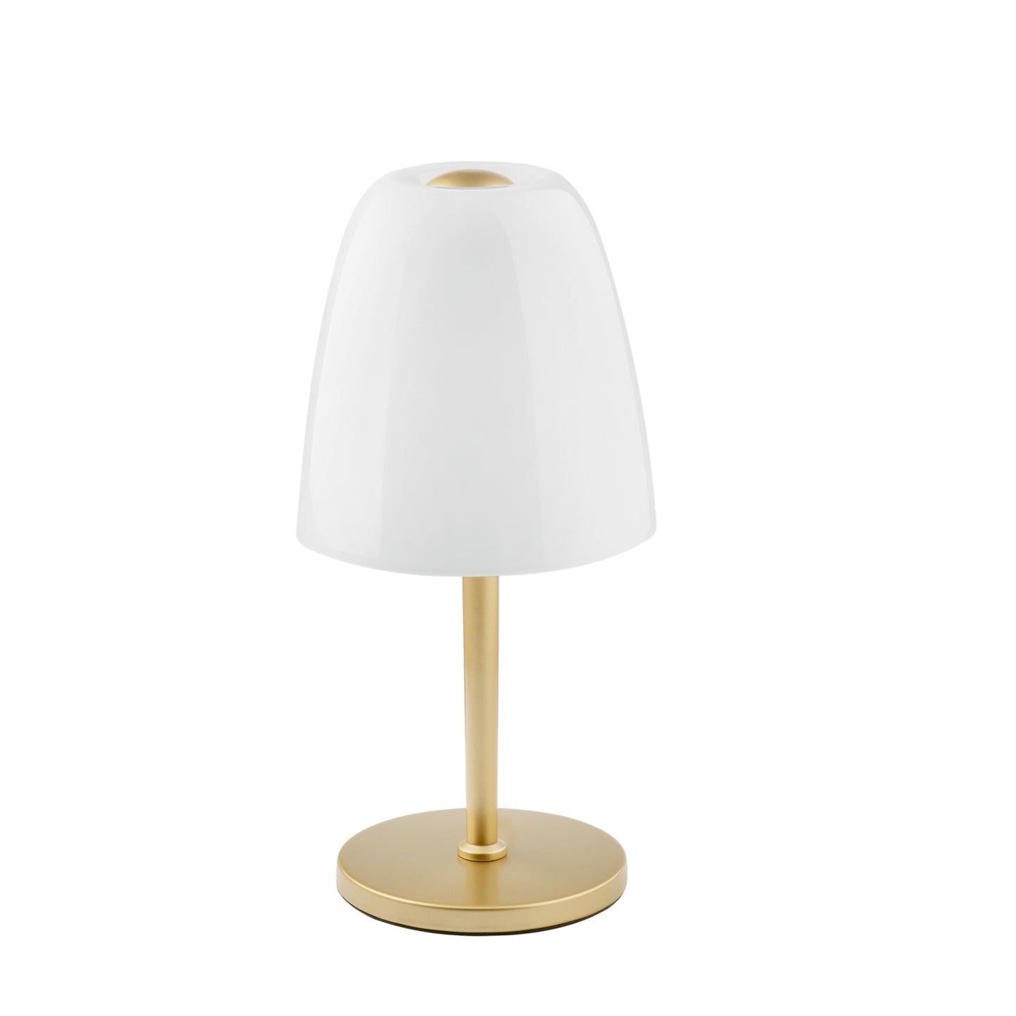 Lampada da tavolo ARES in metallo oro e diffusore in vetro bianco 36cm, 15cm Ø.