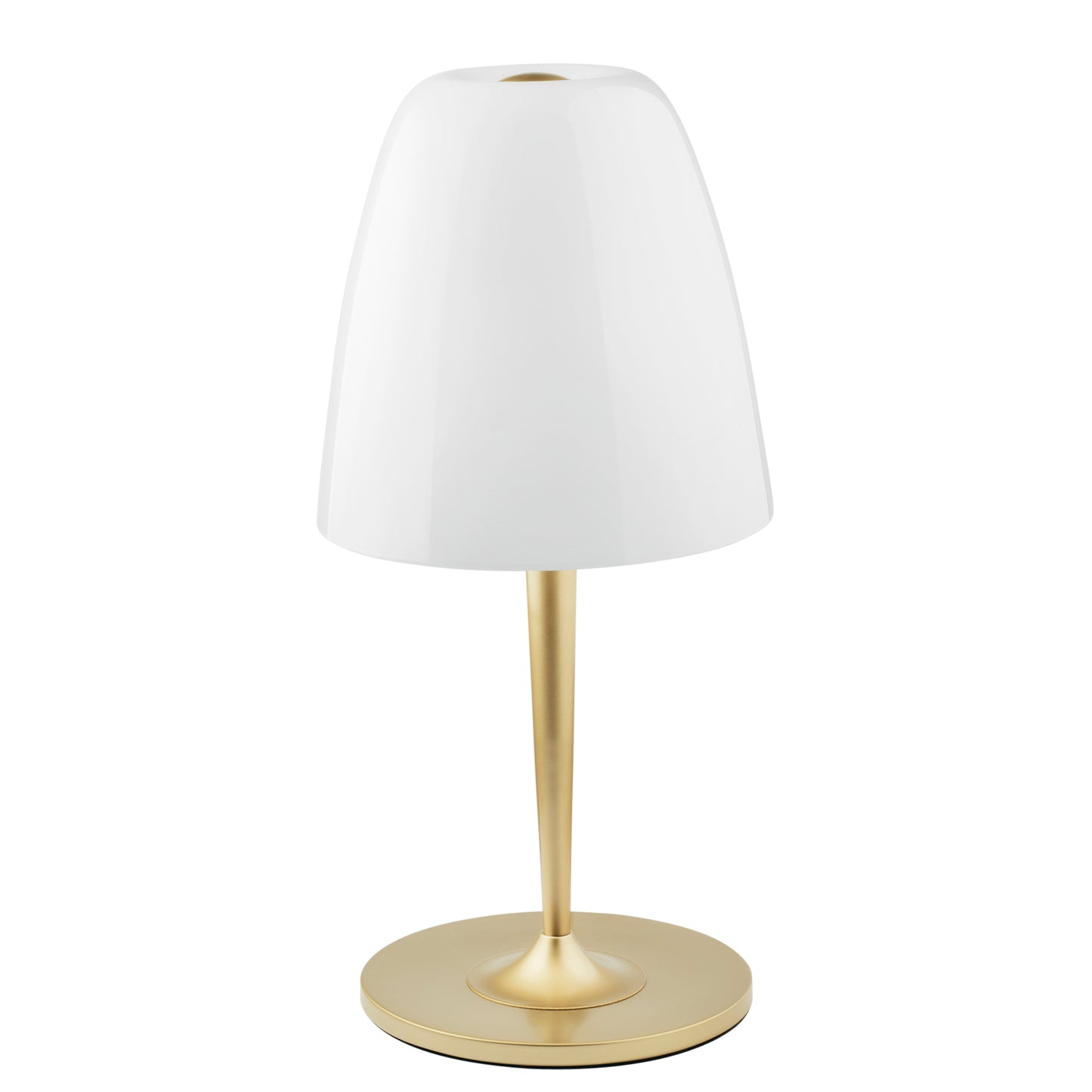 Lampada da tavolo ARES in metallo oro e diffusore in vetro bianco 56cm, 24cm Ø.