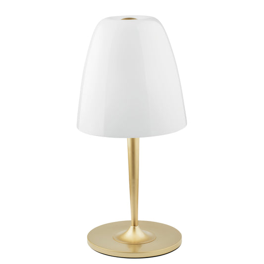 Lampada da tavolo ARES in metallo oro e diffusore in vetro bianco 56cm, 24cm Ø.
