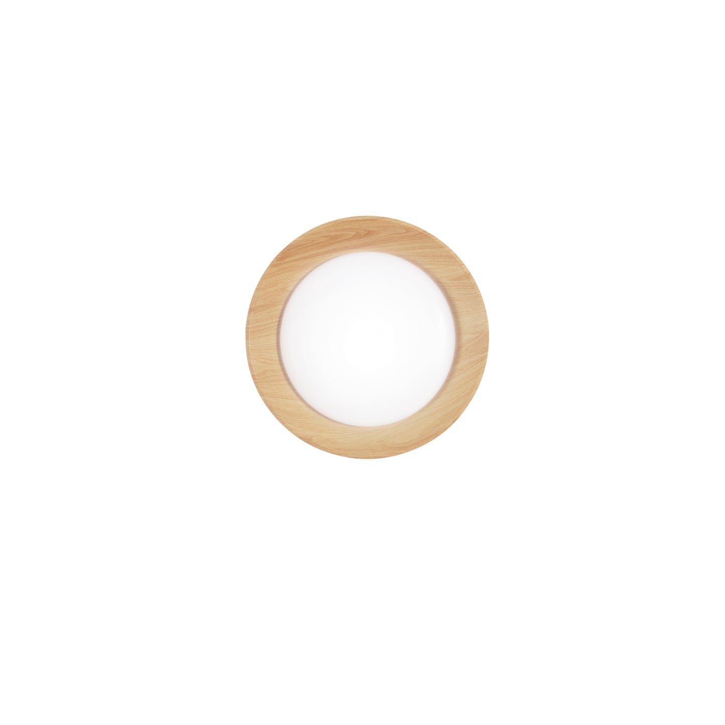 Plafoniera LED ARKA in metallo bianco e legno - CCT - 40 cm. Ø