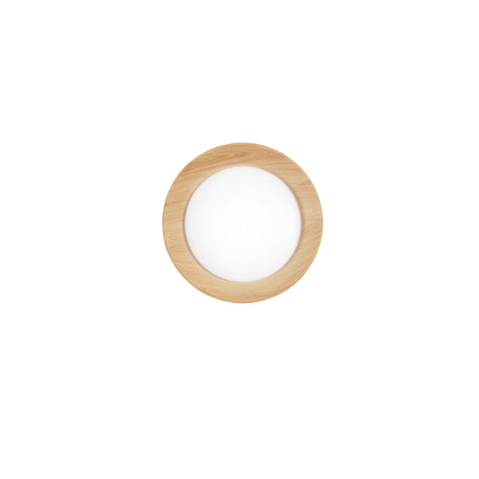 Plafoniera LED ARKA in metallo bianco e legno - CCT - 40 cm. Ø