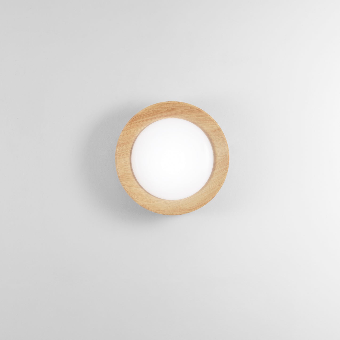 Plafoniera LED ARKA in metallo bianco e legno - CCT - 40 cm. Ø