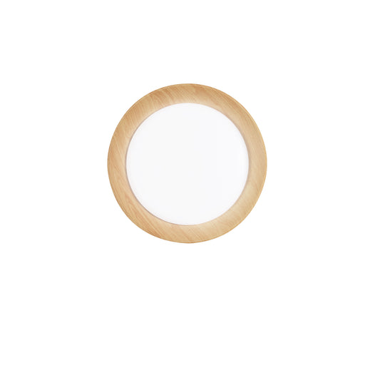 Plafoniera LED ARKA in metallo bianco e legno - CCT - 50 cm. Ø
