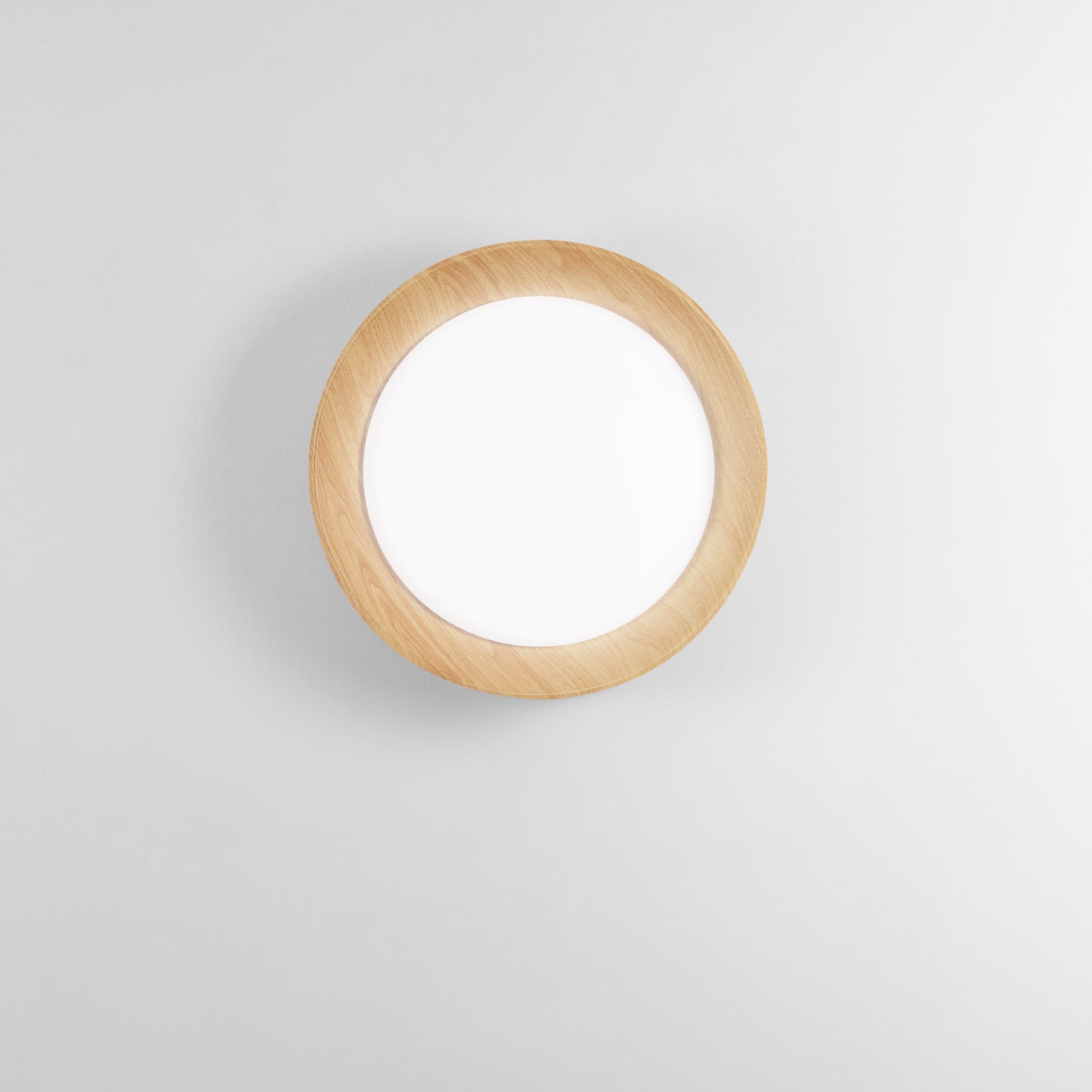 Plafoniera LED ARKA in metallo bianco e legno - CCT - 50 cm. Ø