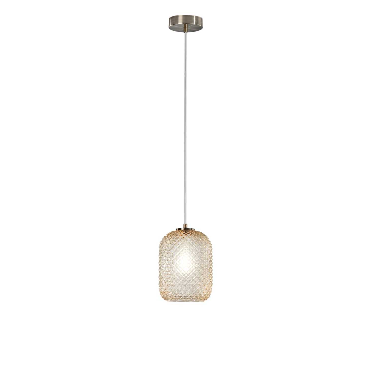 Sospensione ASHFORD in vetro ambrato 150x15 cm. Ø