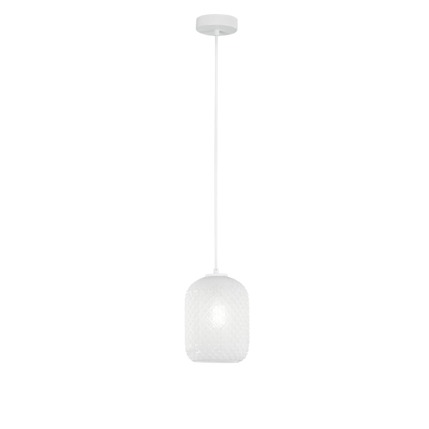 Sospensione ASHFORD in vetro bianco 150x15 cm. Ø