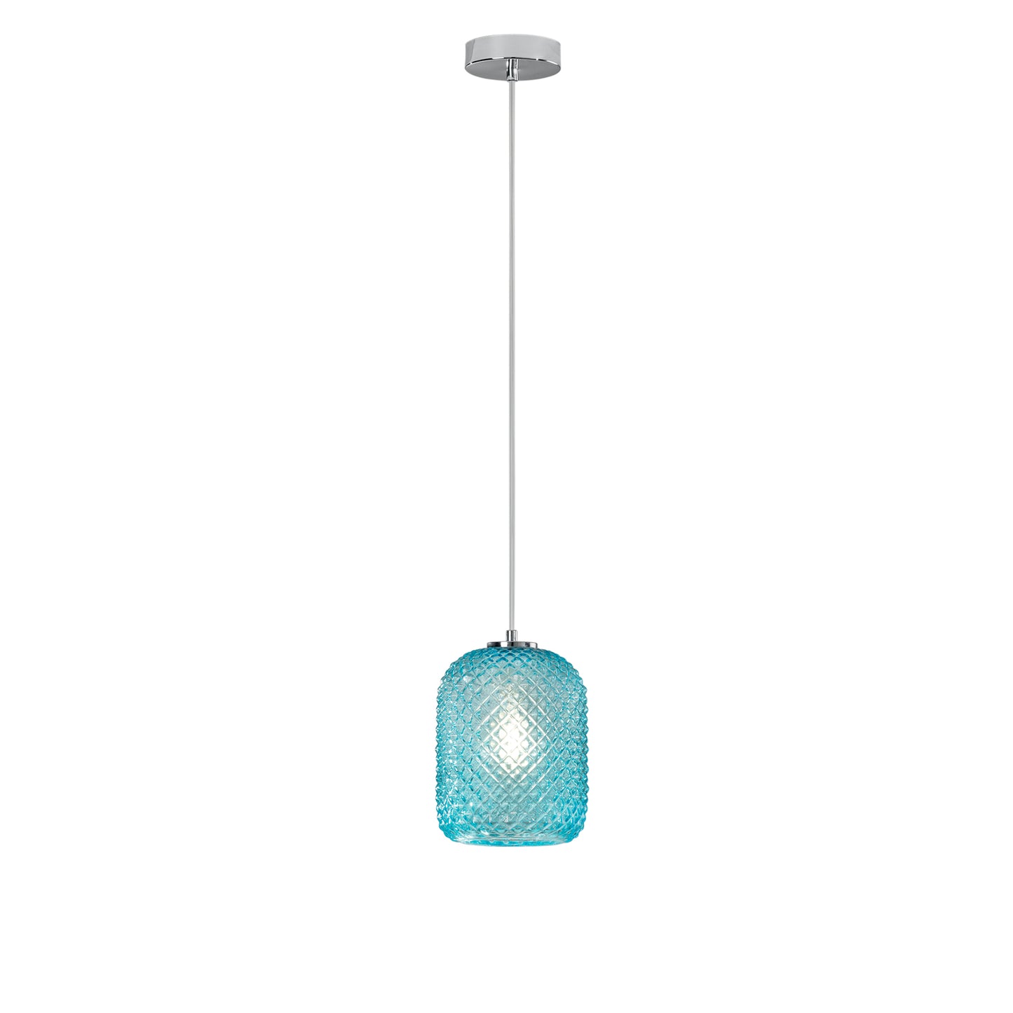 Sospensione ASHFORD in vetro acquamare 150x15 cm. Ø