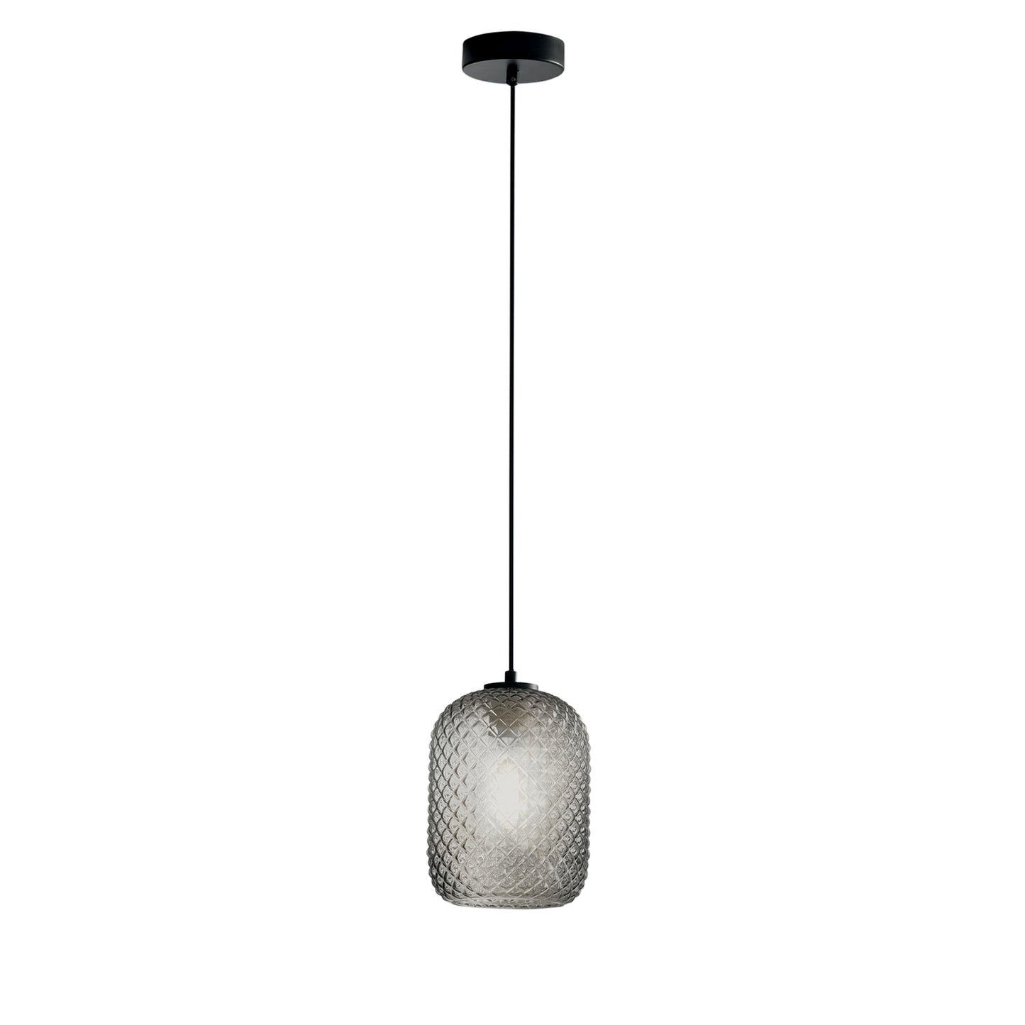 Sospensione ASHFORD in vetro grigio 150x15 cm. Ø