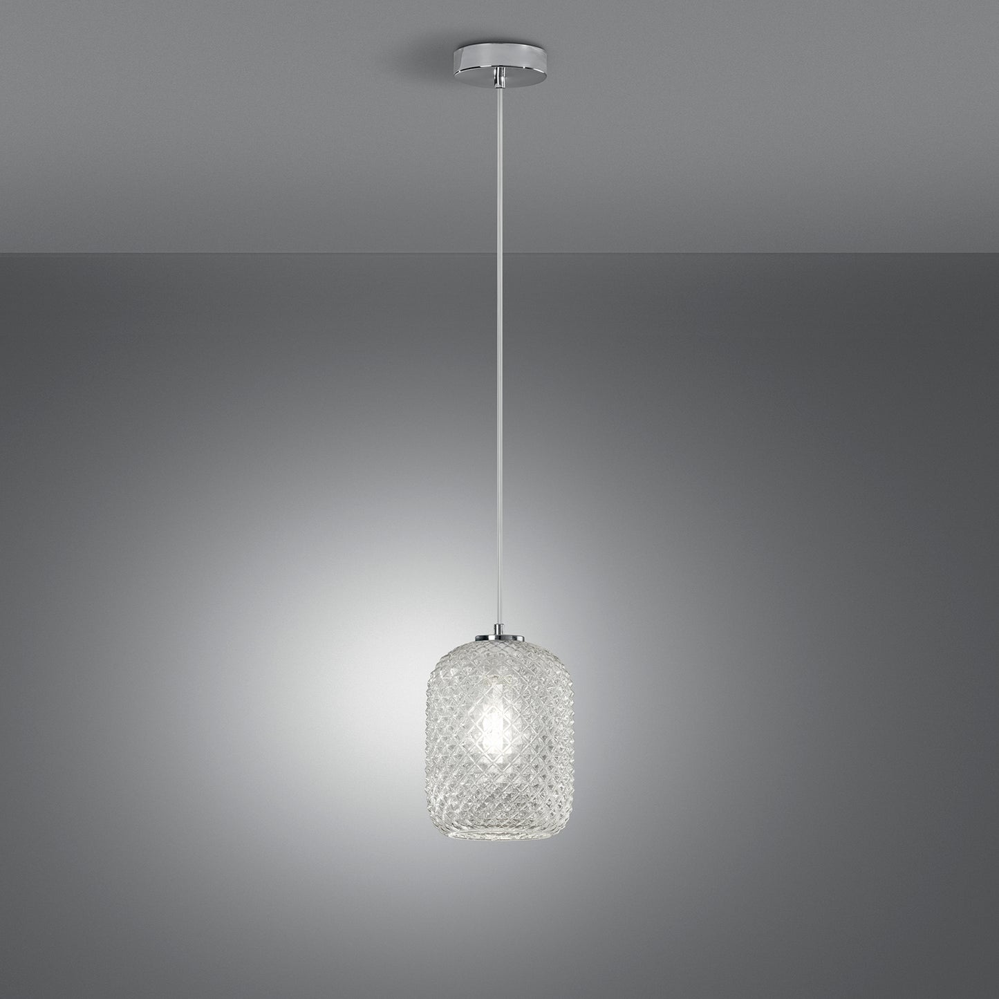 Sospensione ASHFORD in vetro trasparente 150x15 cm. Ø