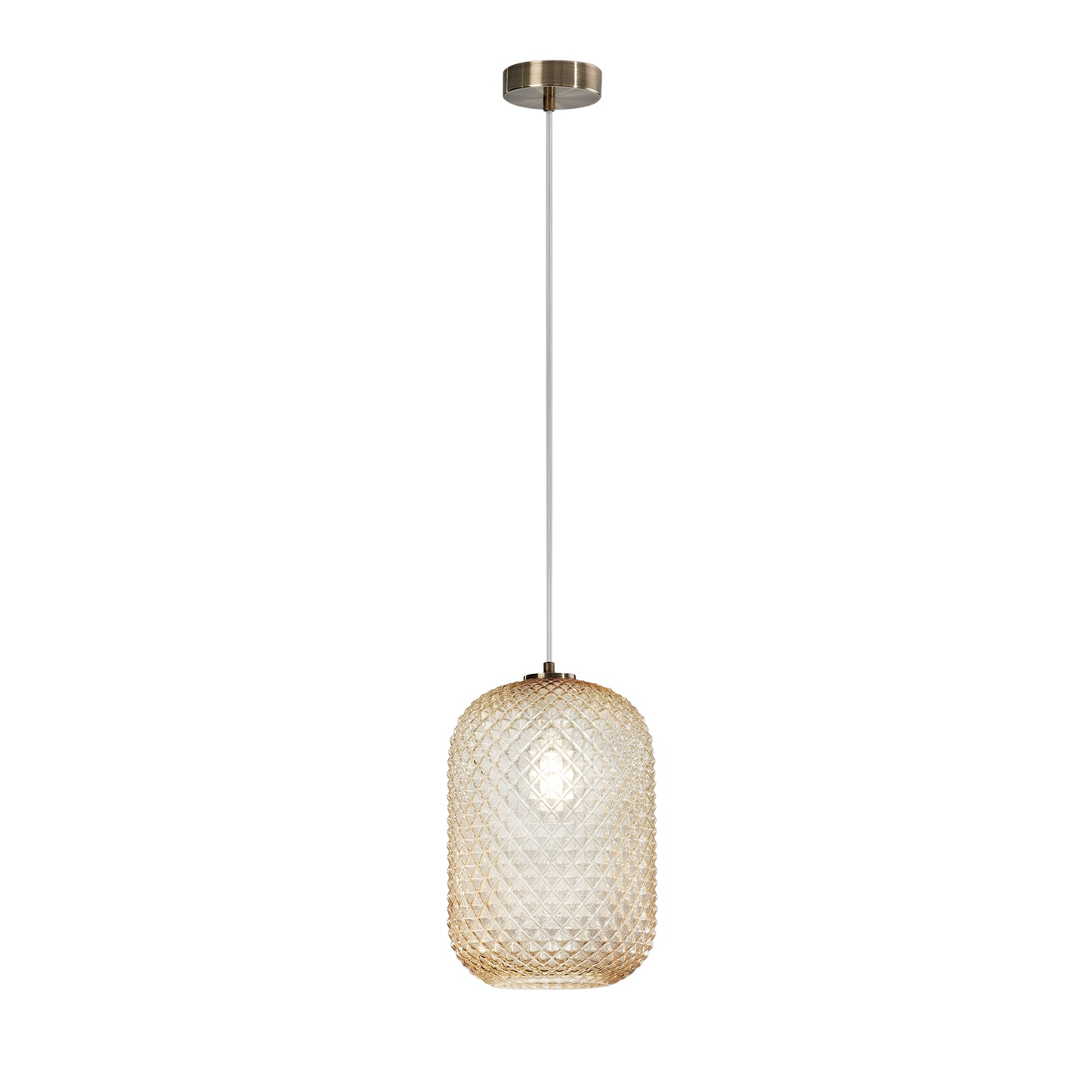 Sospensione ASHFORD in vetro ambrato 150x20 cm. Ø