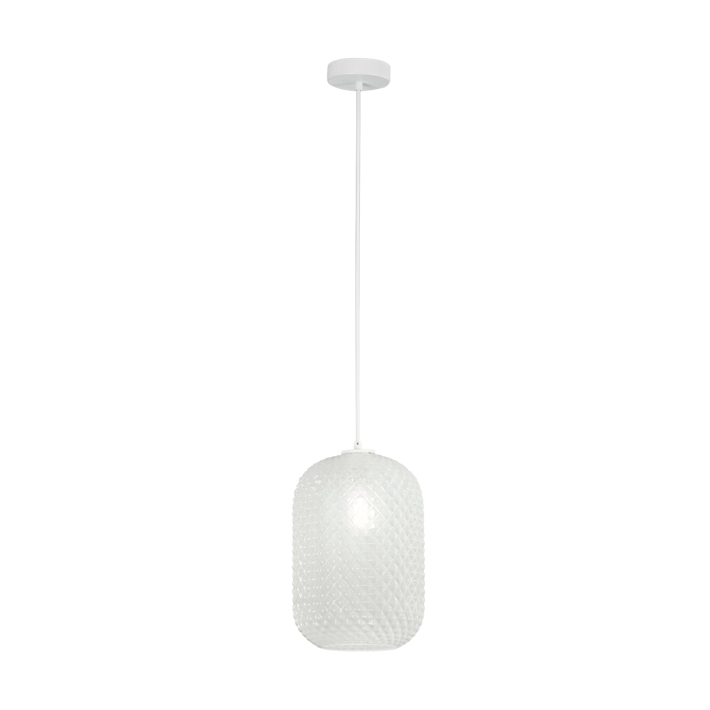 Sospensione ASHFORD in vetro bianco 150x20 cm. Ø