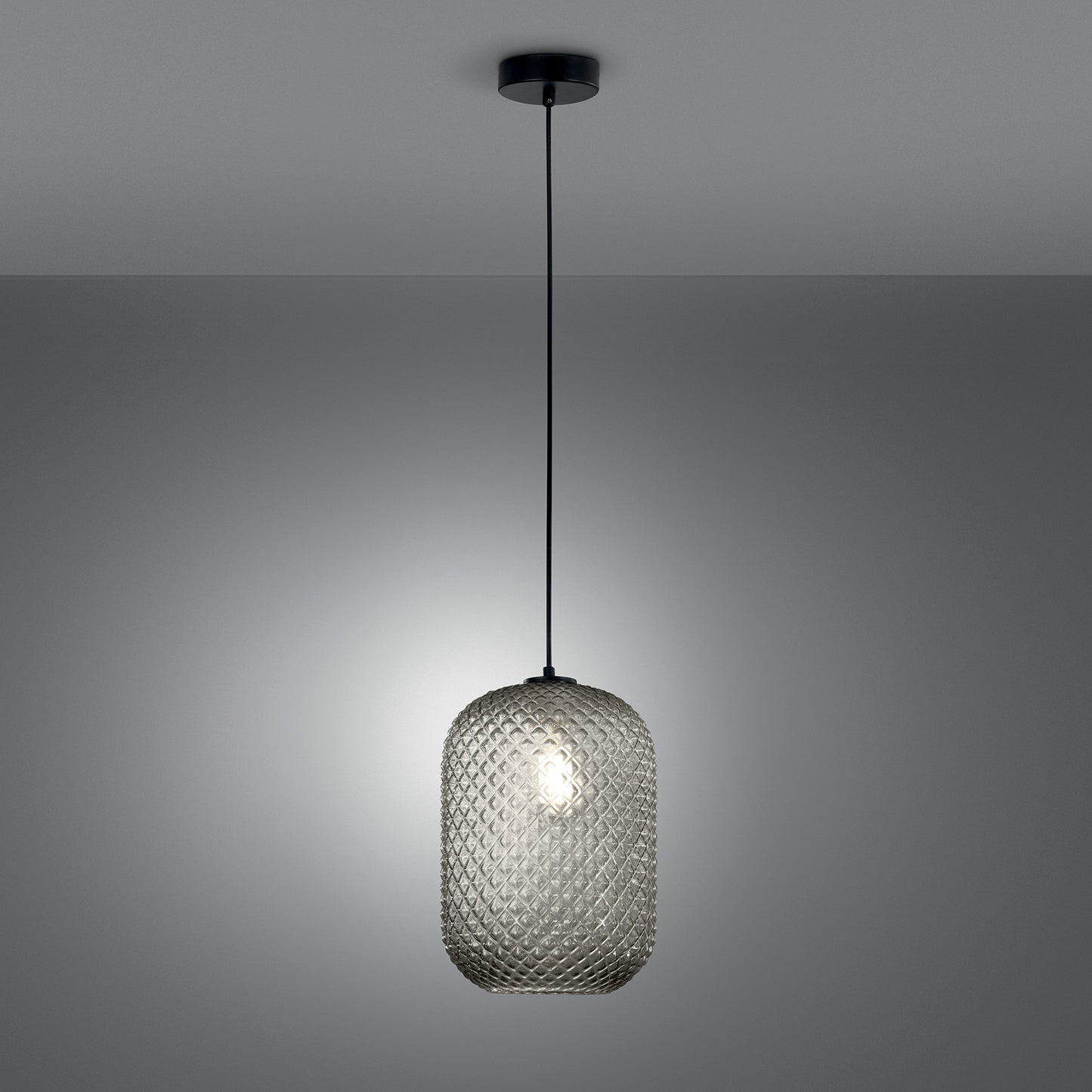Sospensione ASHFORD in vetro grigio 150x20 cm. Ø