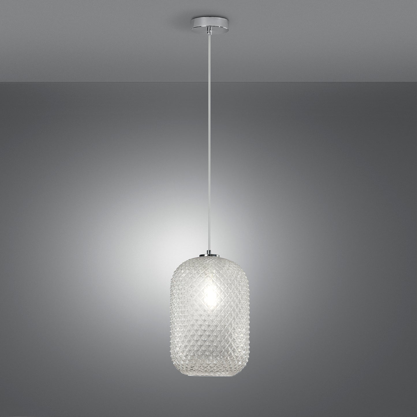 Sospensione ASHFORD in vetro trasaprente 150x20 cm. Ø