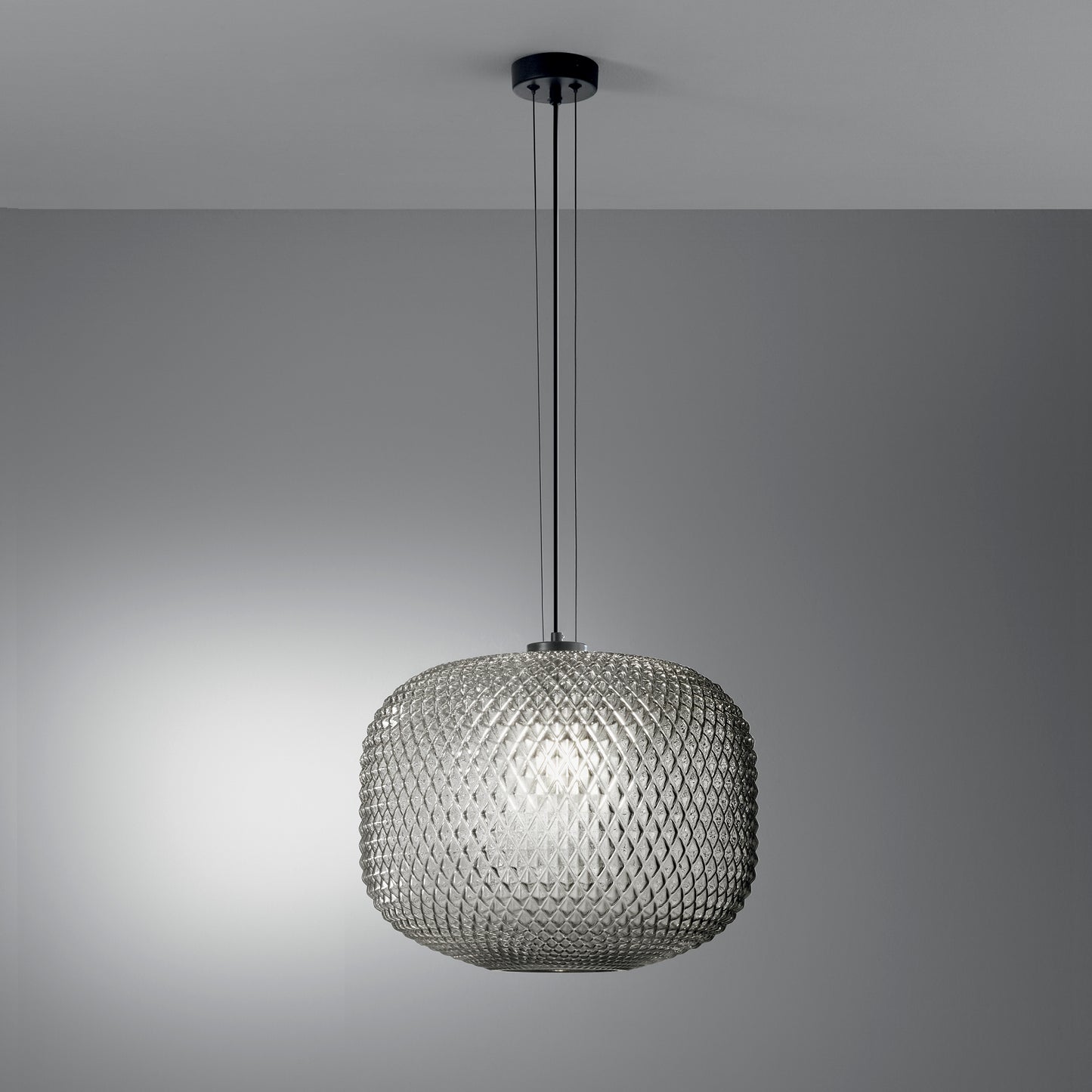 Sospensione ASHFORD in vetro grigio 150x40 cm. Ø