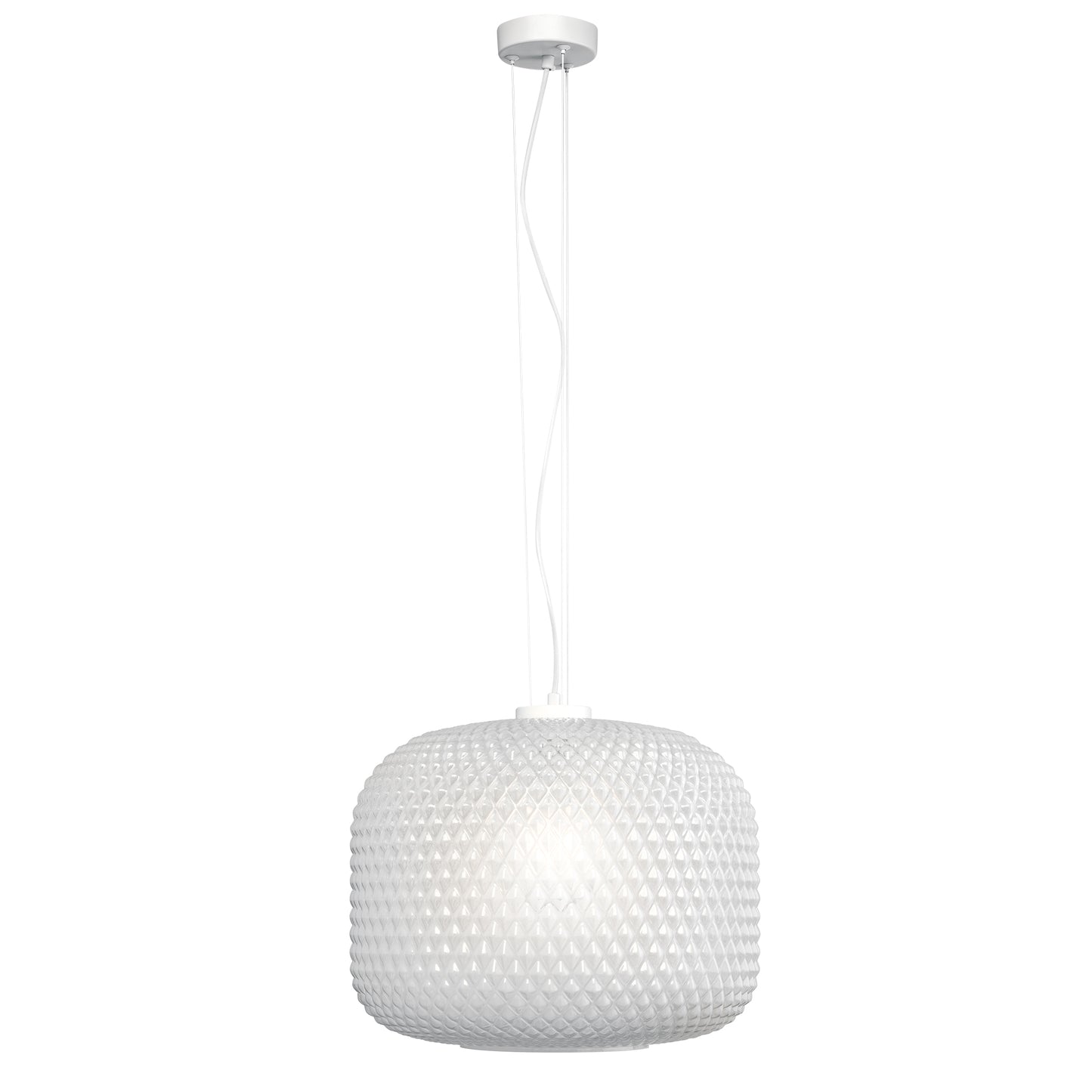 Sospensione ASHFORD in vetro bianco 150x40 cm. Ø