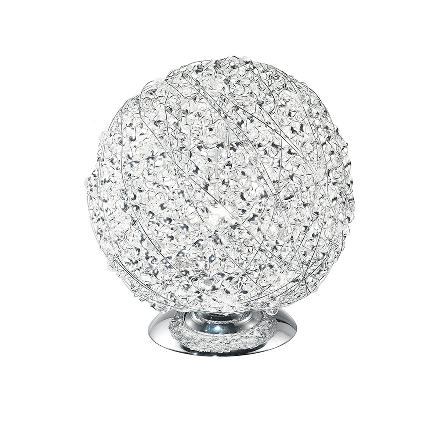 Lampada da tavolo ASTRA in alluminio cromato e cristalli