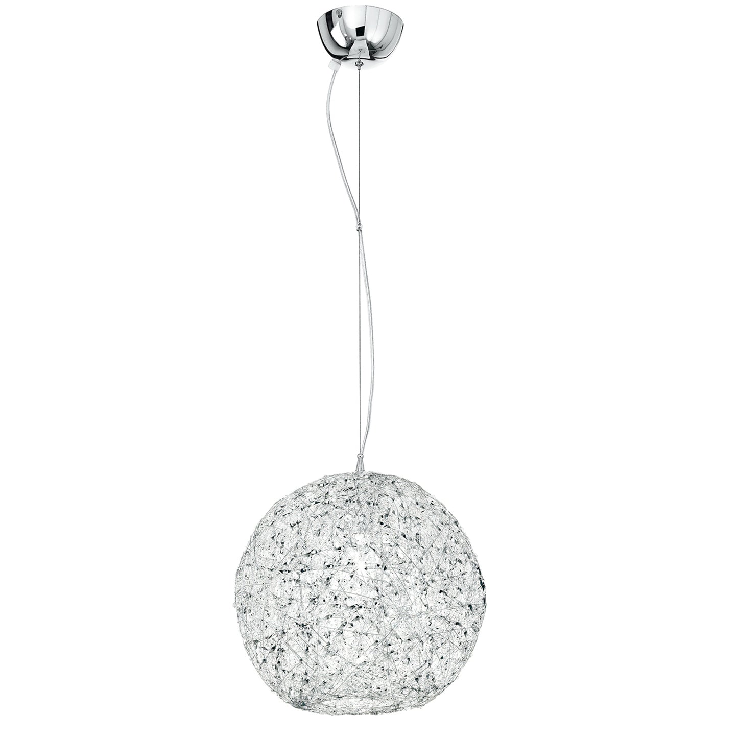 Sospensione ASTRA in alluminio cromato e cristalli 35 cm. Ø