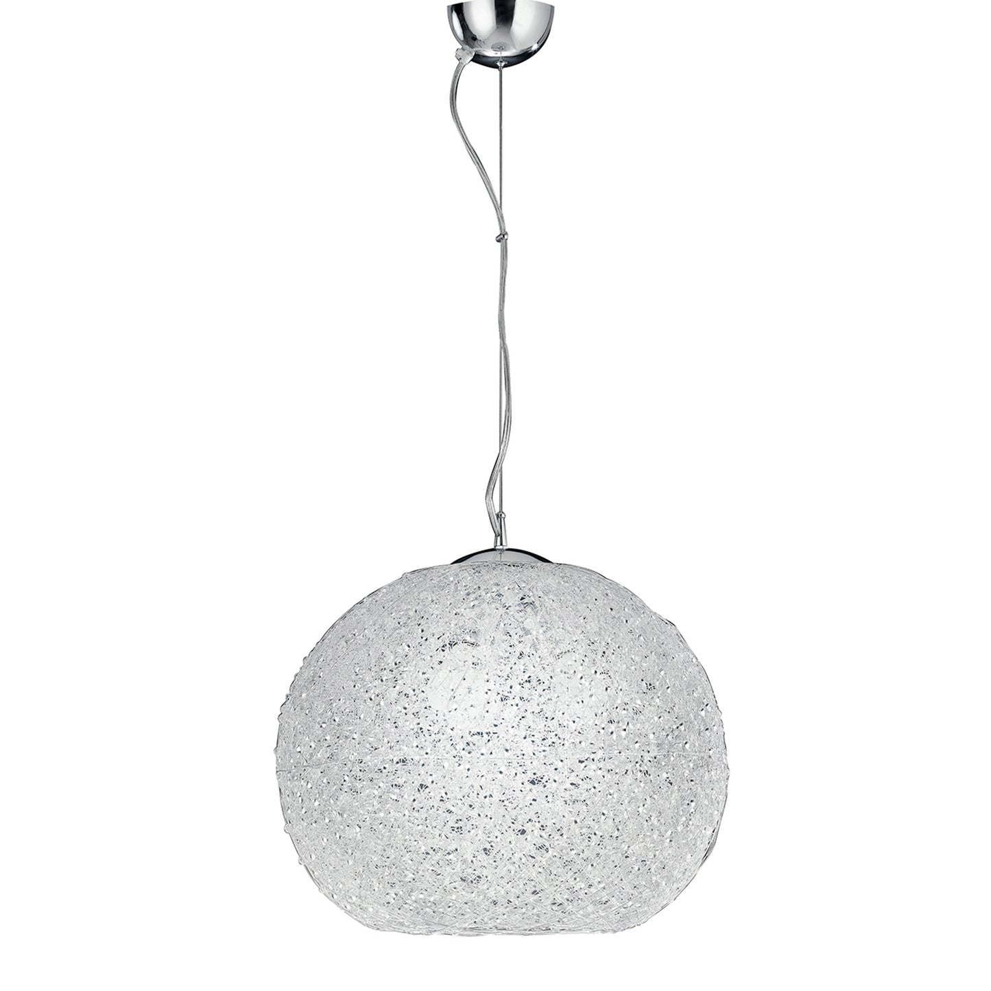 Sospensione ASTRA in alluminio cromato e cristalli 45 cm. Ø