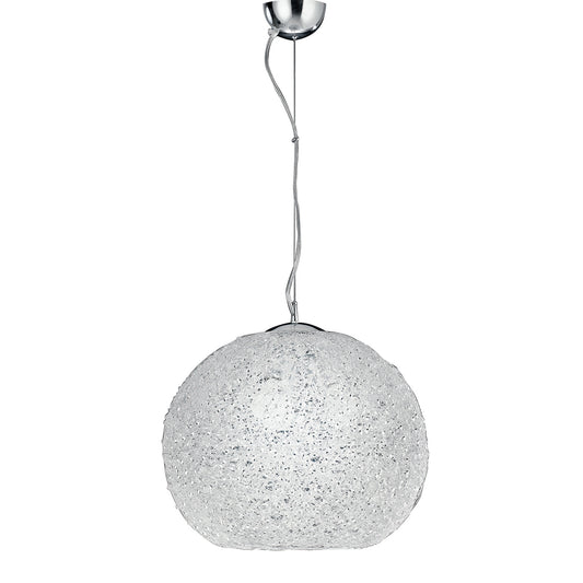 Sospensione ASTRA in alluminio cromato e cristalli 45 cm. Ø