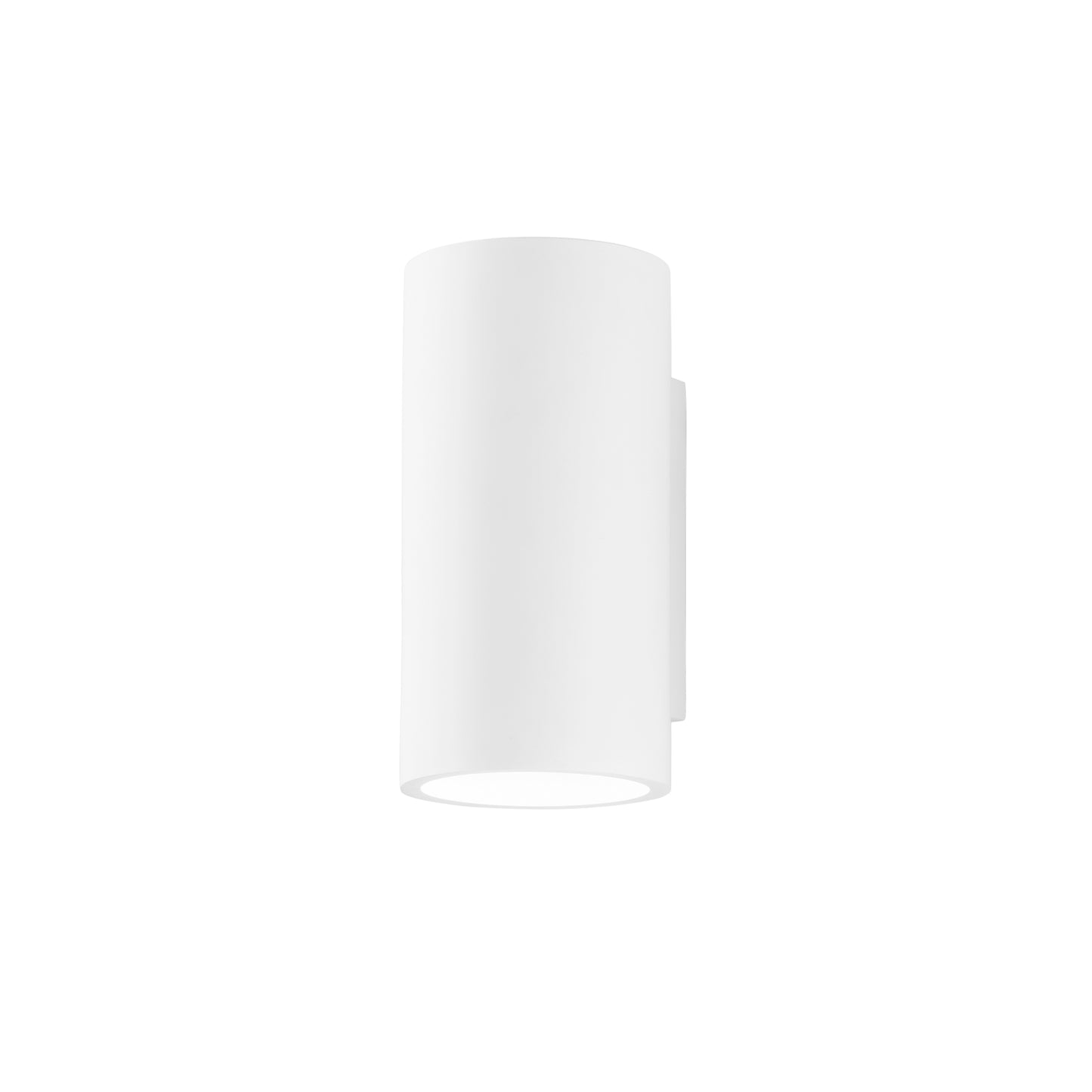 Applique BANJIE singola in gesso bianco verniciabile a luce biemissione 12cm. Ø