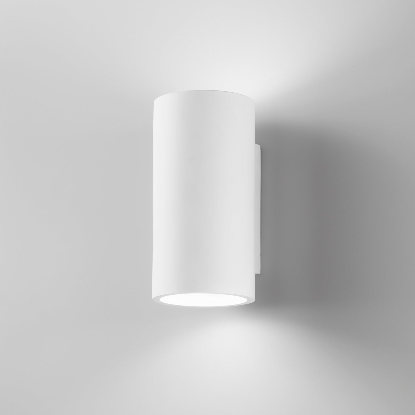 Applique BANJIE singola in gesso bianco verniciabile a luce biemissione 12cm. Ø