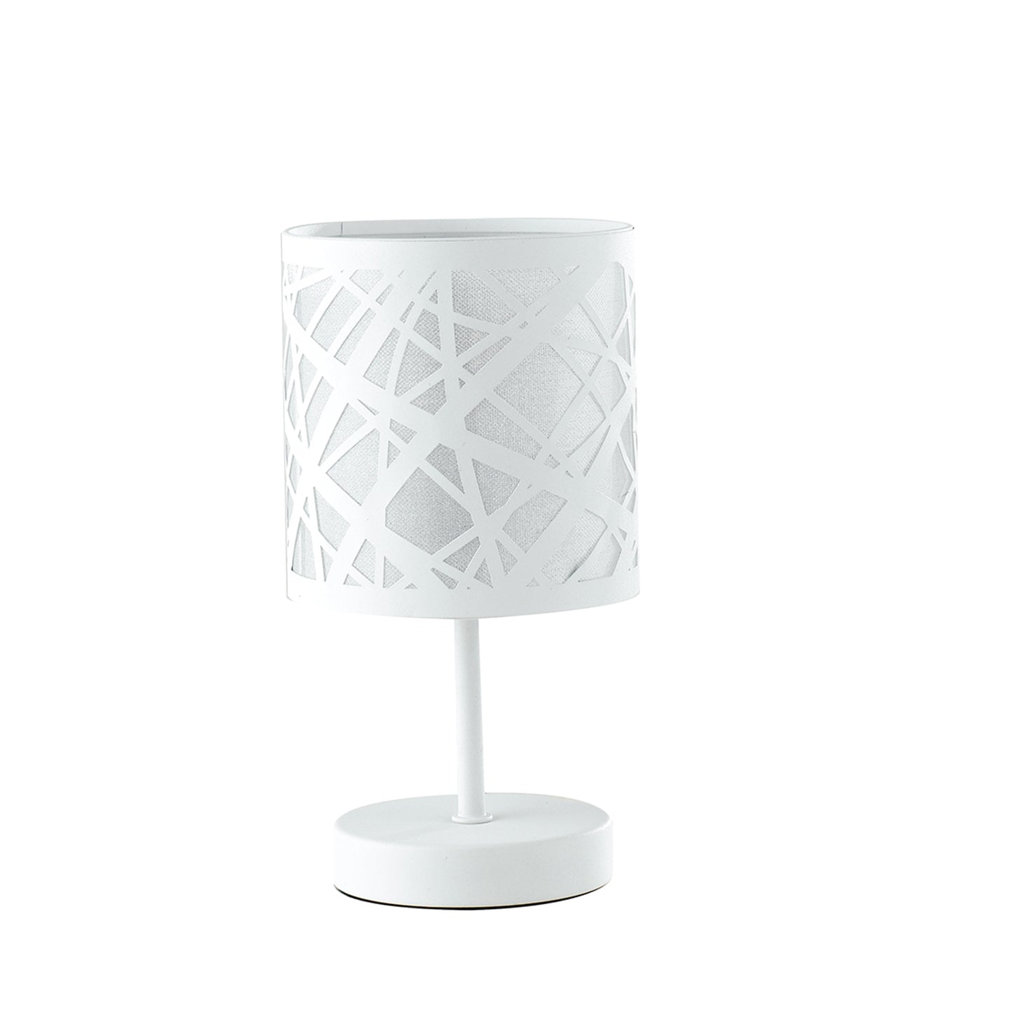 Lampada da tavolo BATIK in acciaio bianco con decori a taglio laser