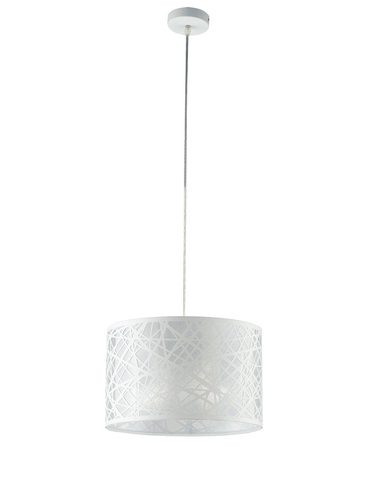 Sospensione BATIK in acciaio bianco con decori a taglio laser 35 cm.