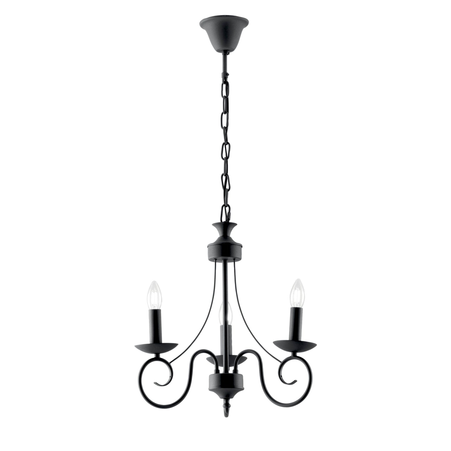 Lampadario a sospensione BEATRICE in metallo antracite a tre luci