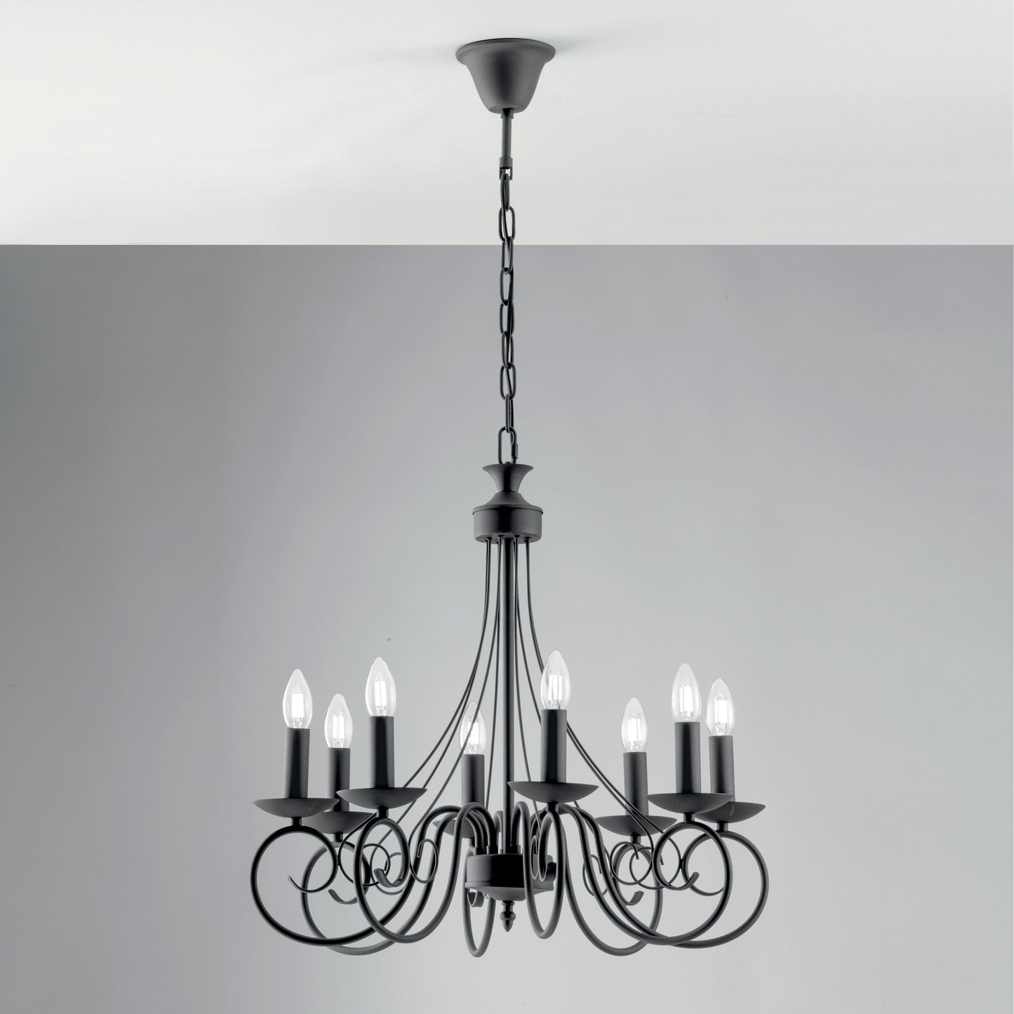 Lampadario a sospensione BEATRICE in metallo antracite a ottoluci