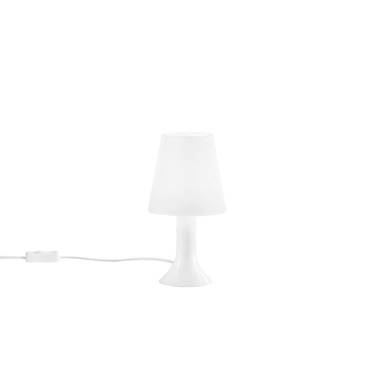 Lumetto BINGO con base bianca e diffusore bianco.