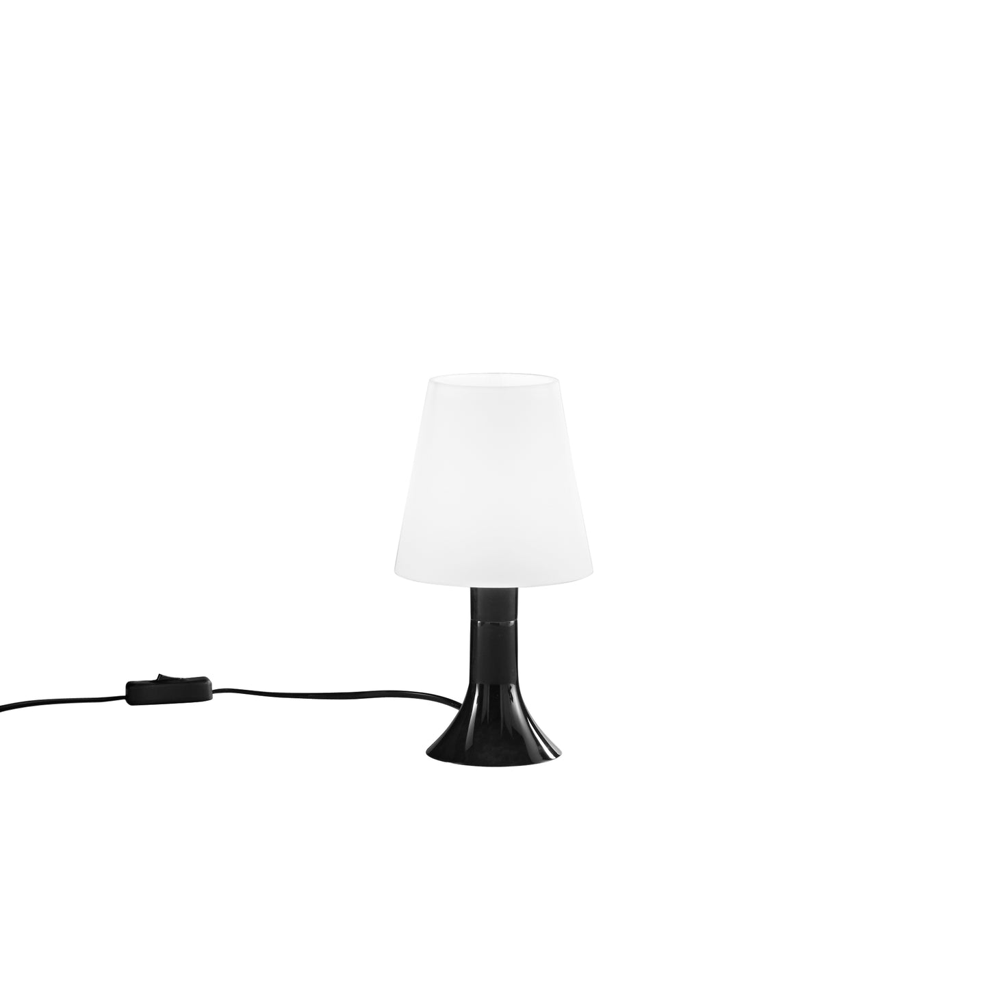Lumetto BINGO con base nera e diffusore bianco.