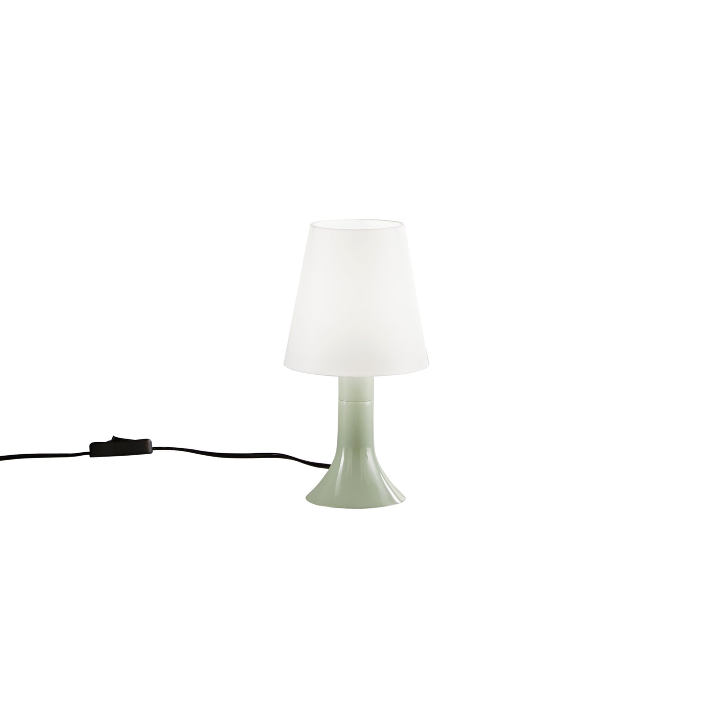 Lumetto BINGO con base verde e diffusore bianco.