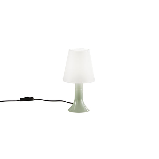 Lumetto BINGO con base verde e diffusore bianco.