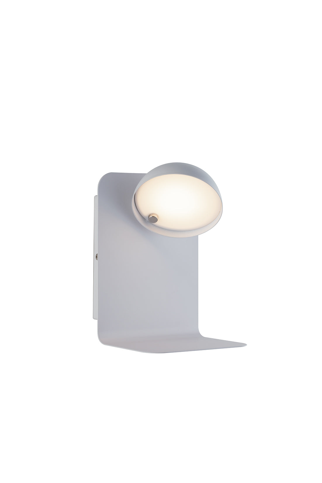Applique LED BOING in metallo bianco con testa orientabile e presa USB