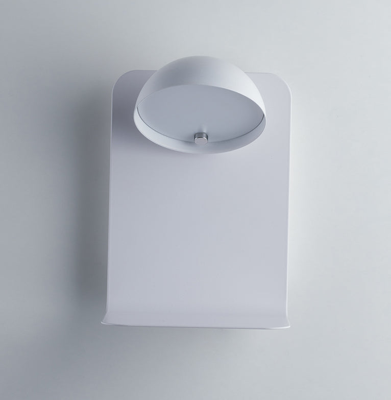Applique LED BOING in metallo bianco con testa orientabile e presa USB