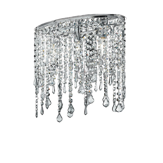 Plafoniera BREEZE in metallo cromato con pendenti in cristallo