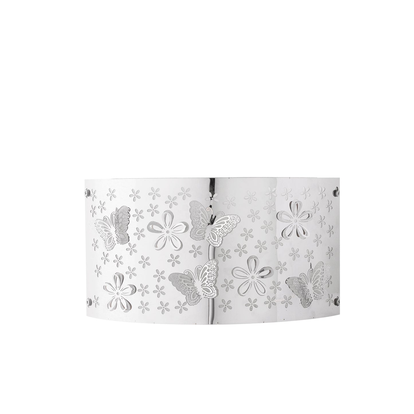 Applique BUTTERFLY in acciaio cromato con decorazione laser