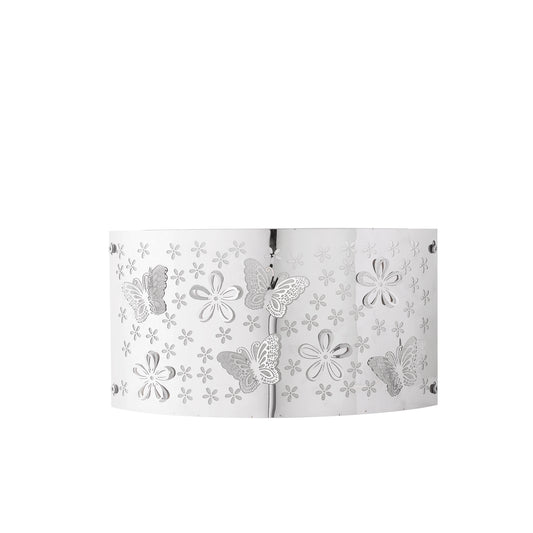 Applique BUTTERFLY in acciaio cromato con decorazione laser