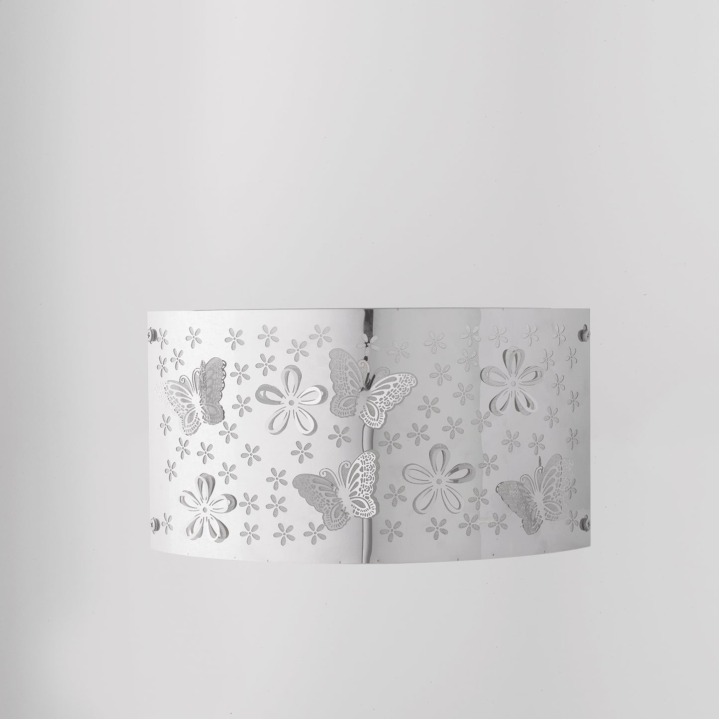 Applique BUTTERFLY in acciaio cromato con decorazione laser