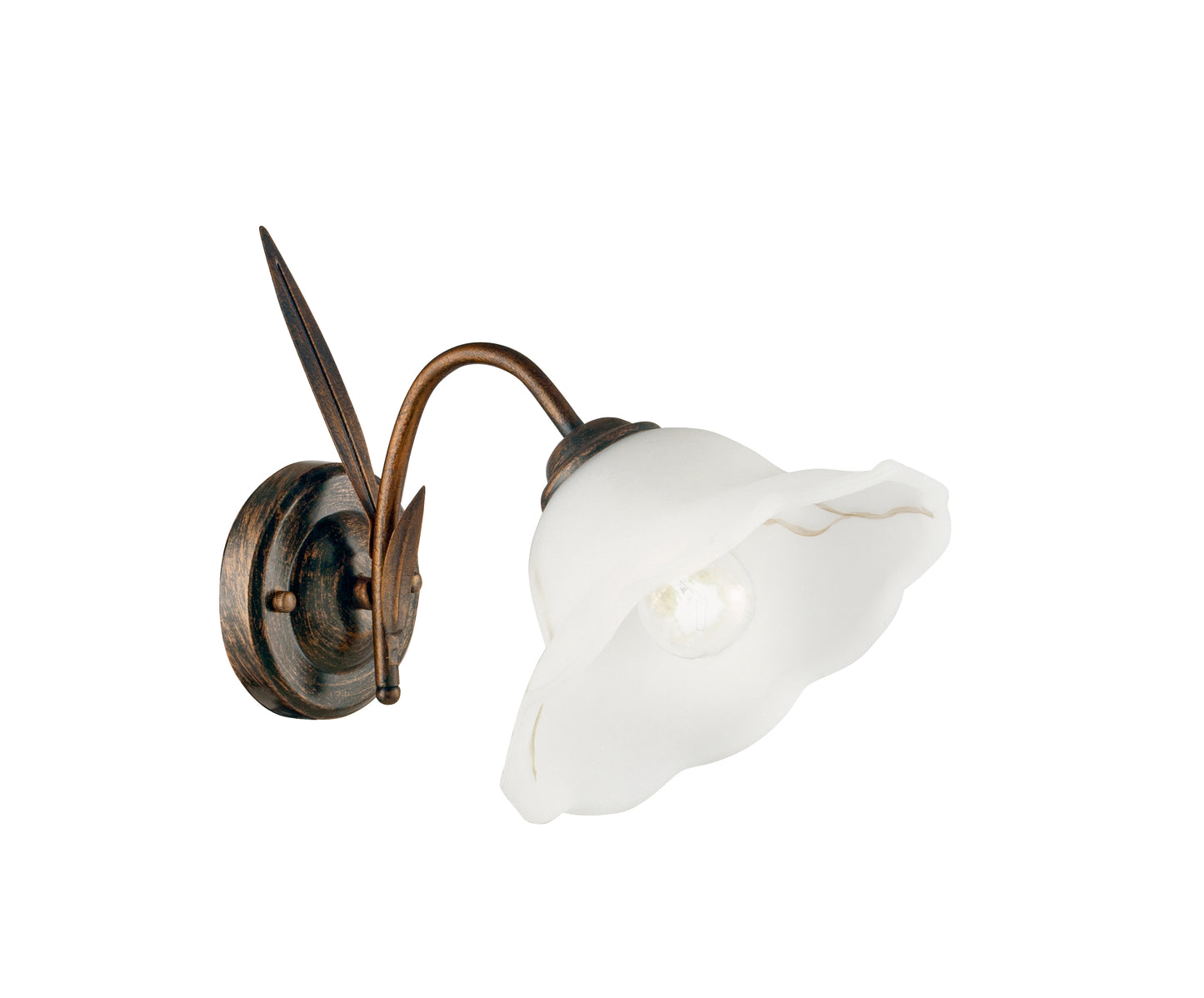 Applique BYRON in metallo effetto ruggine con diffusore in vetro