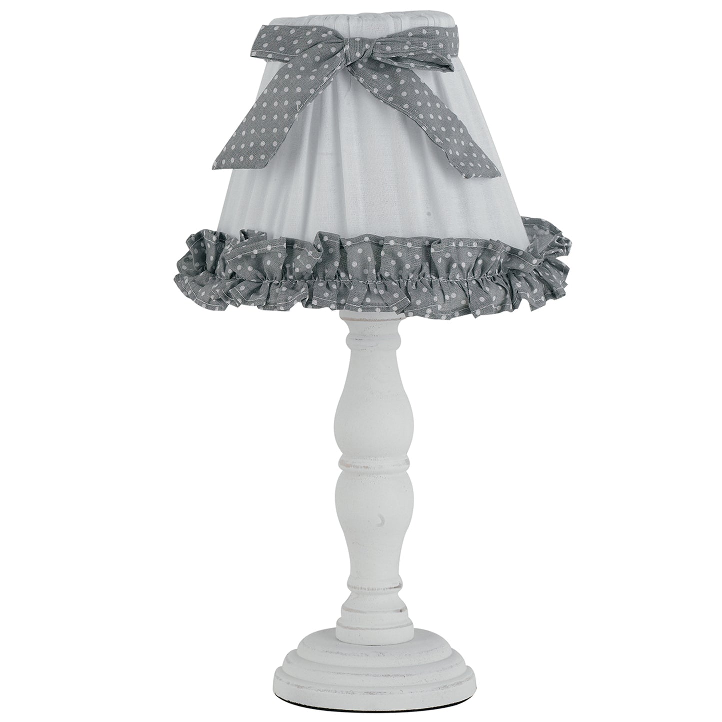 Lampada da tavolo CANDY in legno con paralume in cotone