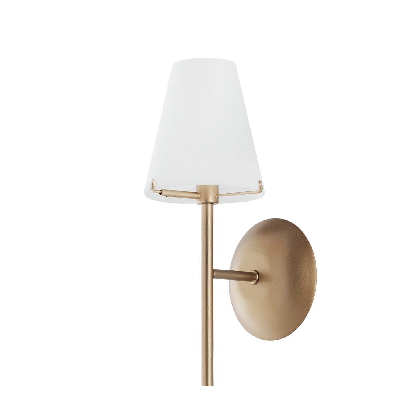 Applique CANTO in metallo oro con diffusore in vetro bianco
