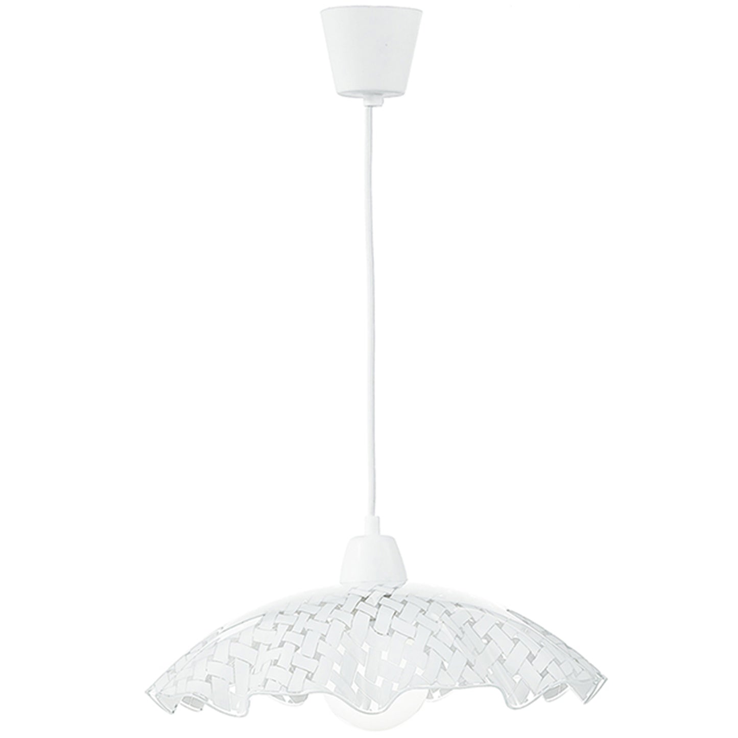 Sospensione CASHMERE in vetro bianco decorato