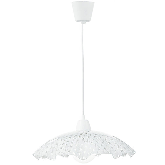 Sospensione CASHMERE in vetro bianco decorato