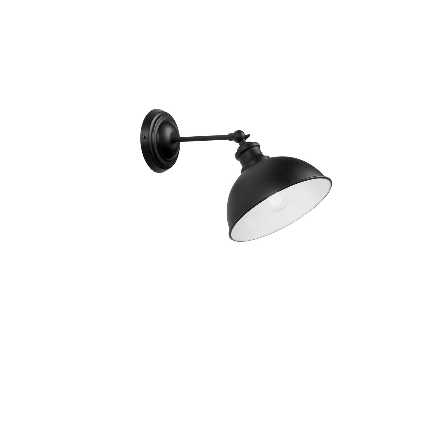 Applique CHARLESTON in metallo nero con interno bianco